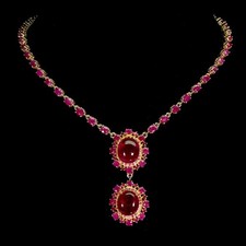 925 Sterling Silver Necklace Oval Ruby 14x12mm Natural Gemstone Jewelry 15.5inch picture
