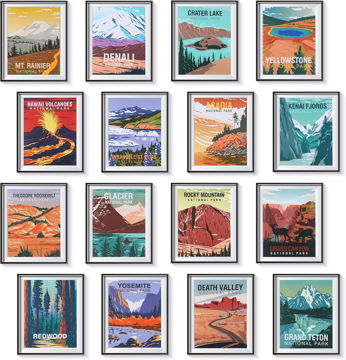 16 Pieces Vintage National Park Art Posters Prints Nature Art 16 Pieces Vintage National Park Art Posters Prints Nature Art