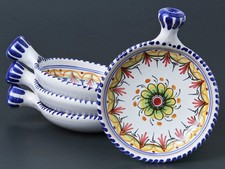 Ceramica De La Cal Tapas Dishes Hand Painted Puente Spain Set of 4 1990s *MINT* picture