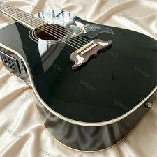 Solid Spruce Top Acoustic Electric Guitar Rosewood Fretboard&Bridge Black Dove picture