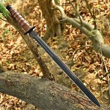 US 1942 Double-Edge Combat Sword and Leather Sheath | Overall Handmade Knives picture
