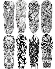 PADOUN Tribal Tattoo Sleeves for Men, 8-Sheet Large Temporary Tat picture