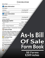 As-Is Bill of Sale Forms Book: Bill of Sale Form for Buying or Selling an Item i picture