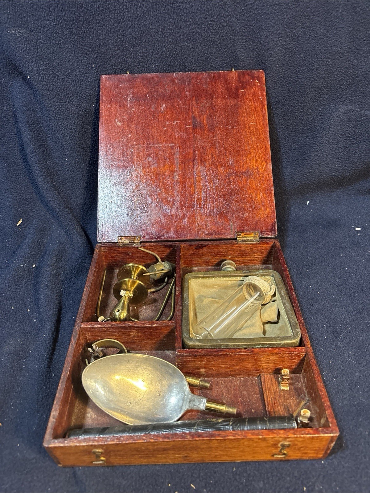 Vintage Early 1900s Wooden Cased Scientific Instrument or Tool Set – As-Is Vintage Early 1900s Wooden Cased Scientific Instrument or Tool Set – As-Is