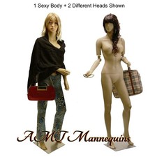 HeavyDuty Plastic Realistic Fullbody Female Mannequin w.2 Heads, Flexiable arms picture
