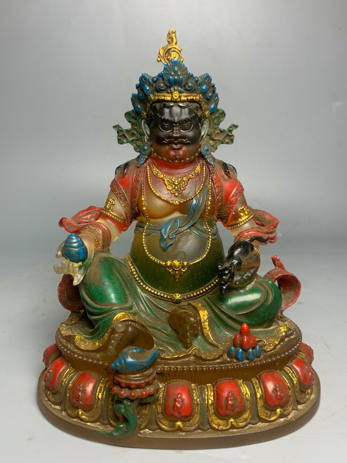 15 cm China Coloured glaze Buddha Statue Color painting Liuli Buddha Statue 15 cm China Coloured glaze Buddha Statue Color painting Liuli Buddha Statue