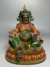 15 cm China Coloured glaze Buddha Statue Color painting Liuli Buddha Statue picture