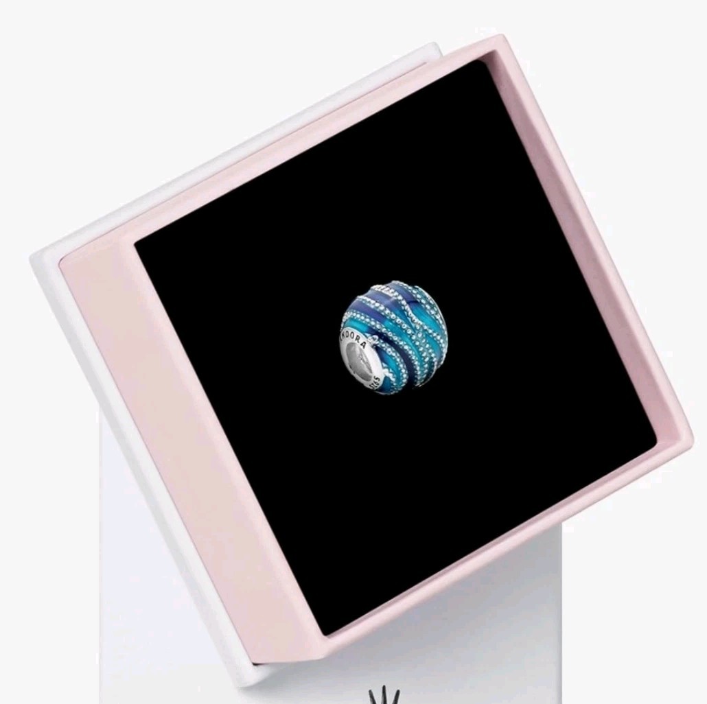 Brand New Authentic Pandora Blue Wave Charm W/ Box B31