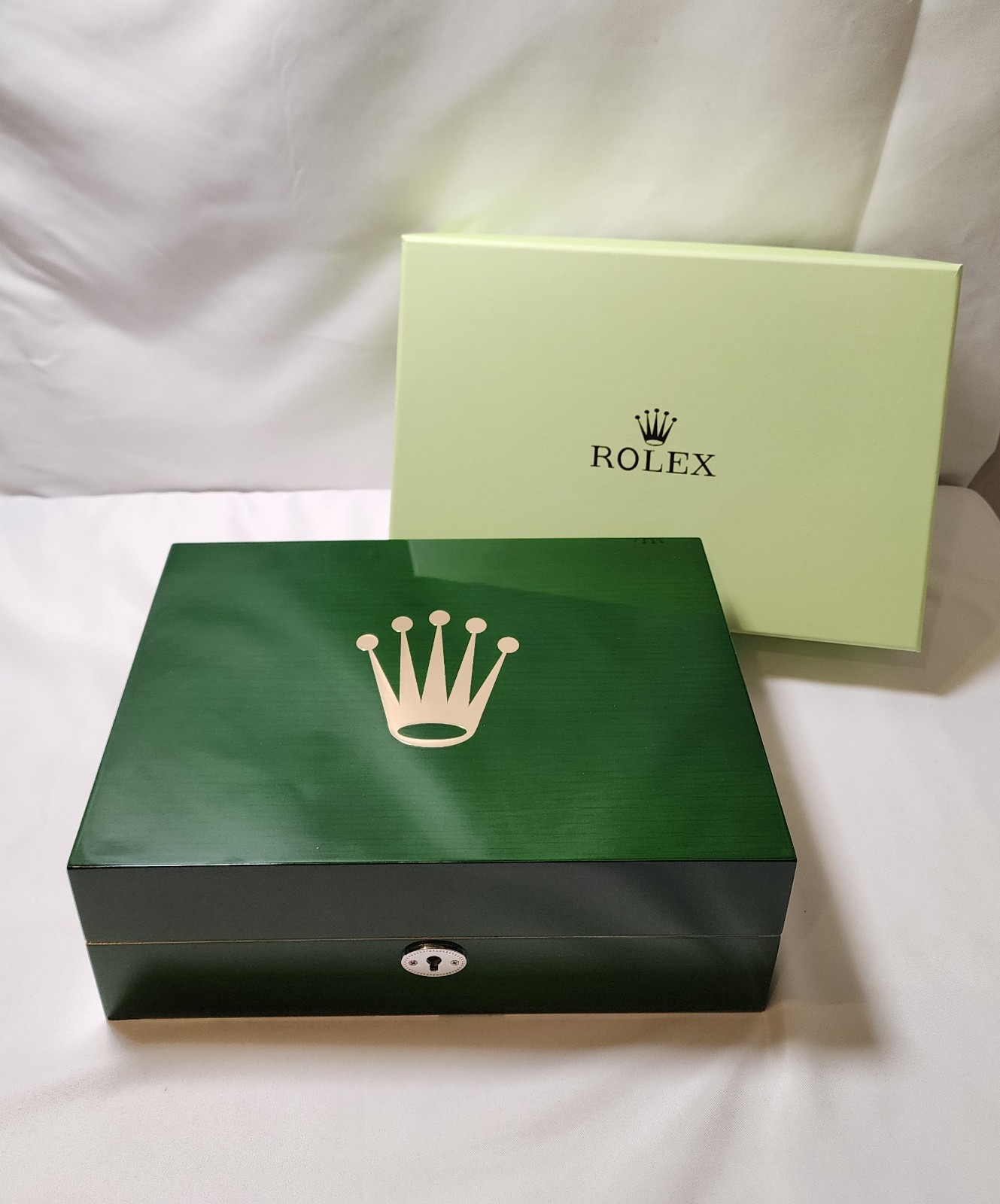 ROLEX WOODEN 10 SLOT BOX STORAGE GREEN ROLEX WOODEN 10 SLOT BOX STORAGE GREEN