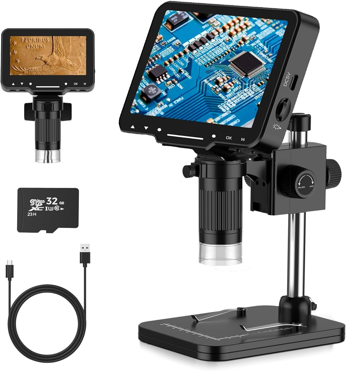 Digital Microscope for Coins, HD LCD Screen, LED Light, Portable Handheld Magnif Digital Microscope for Coins, HD LCD Screen, LED Light, Portable Handheld Magnif
