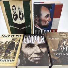 Abraham Lincoln Hardcover Book Lot (5 Vols) - ALL 1st Editions / 1st Printings picture