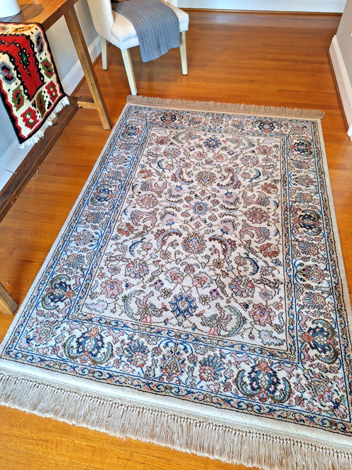 Rare Karastan Geometric Wool Rug 700 series 728 Tabreez USA Made 4'4" x 6' Rare Karastan Geometric Wool Rug 700 series 728 Tabreez USA Made 4'4" x 6'