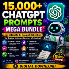 15000+ ChatGPT Prompts Bundle AI Marketing SEO Copywriting Digital Download picture