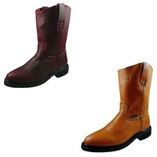 Men's Genuine Leather Work Boots Western Cowboy Pull On Boots 717_Made in Mexico picture