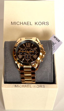 Michael Kors MK5739 Bradshaw Gold Black Dial Chronograph Watch BNWT GiftBox $275 picture
