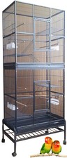 74" LARGE Double-Stacker Cockatiel Aviary Canary Budgie Sugar Glider Bird Cage picture