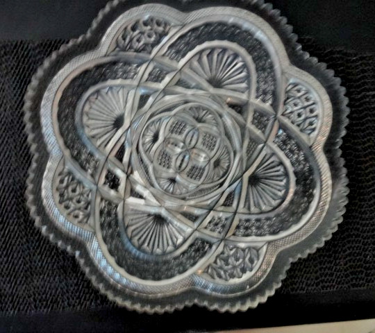 American Brilliant Period ABP Cut Glass Sawtooth Edge 7.5 in. Plate