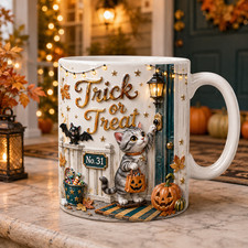 American Shorthair Trick-or-Treat Cat Personalized Name Halloween Gift picture