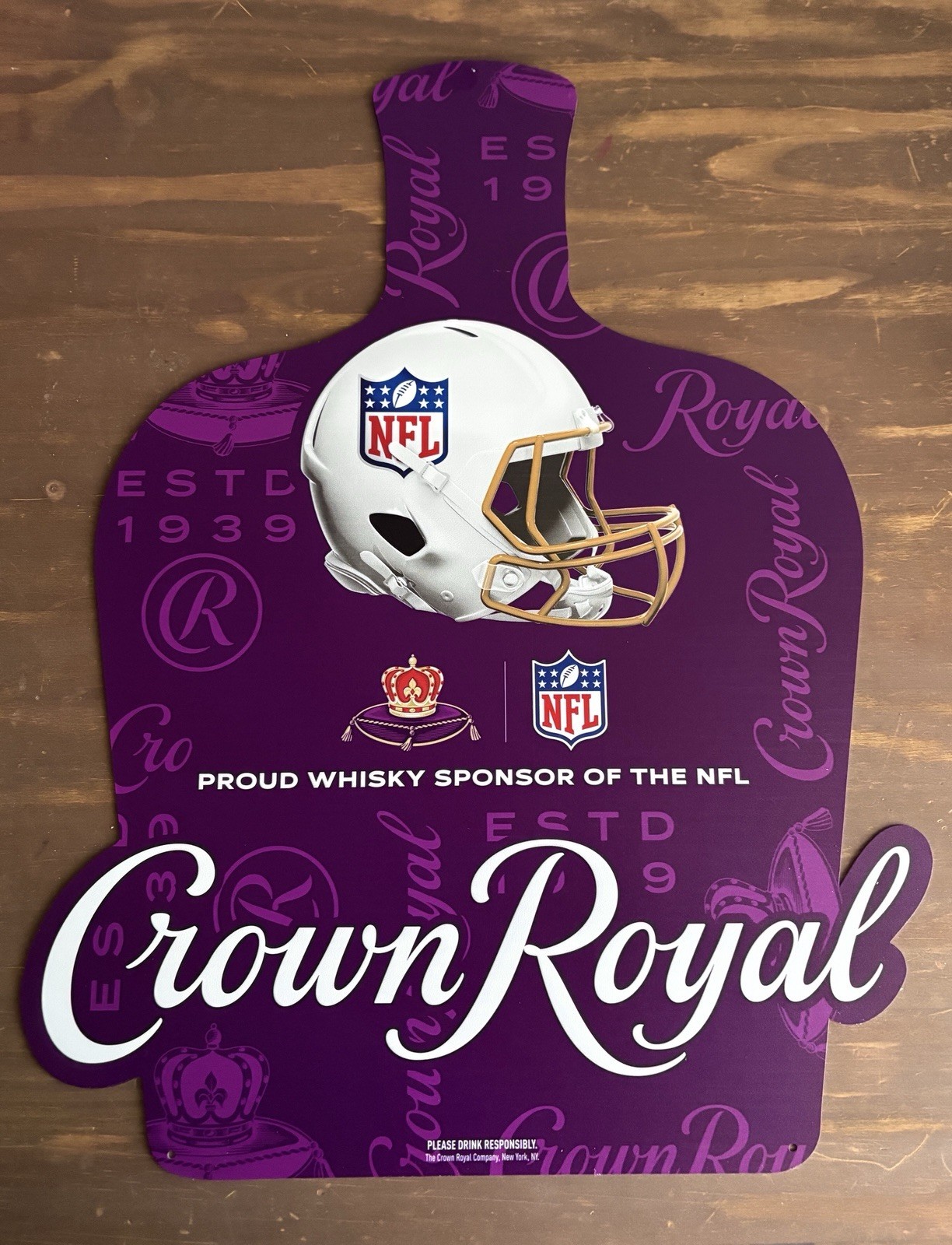 Crown Royal NFL Tin Tacker Sign 20”x16” Bar Decor Man Cave Crown Royal NFL Tin Tacker Sign 20”x16” Bar Decor Man Cave