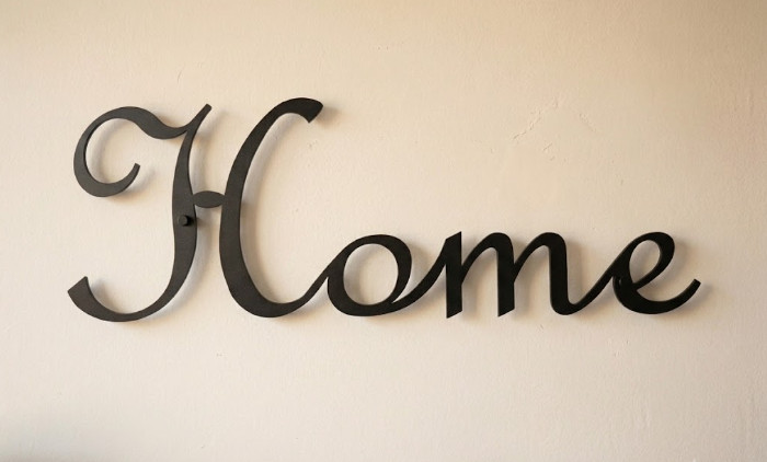 16" HOME Decorative Wrought Iron Word sign for wall (No Hardware)