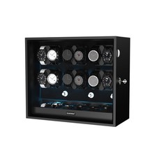 Automatic 12 Watch Winder Display Case with Blue LED Light with 6 Storage Box US picture
