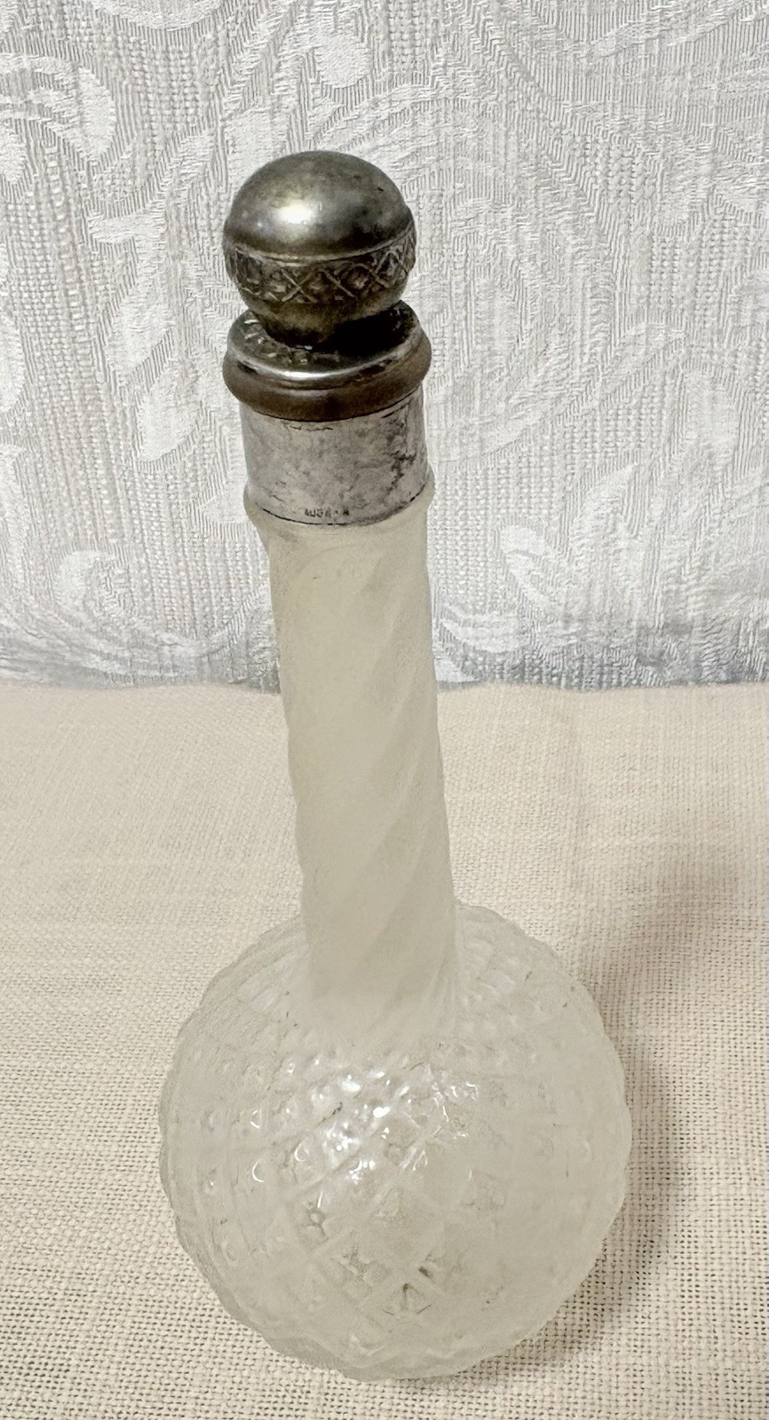 Vtg Art Deco Perfume Bottle Twisted Neck & Stars By Lucien LeLong Bottle Only P Vtg Art Deco Perfume Bottle Twisted Neck & Stars By Lucien LeLong Bottle Only P