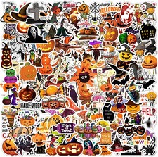 100pcs Halloween Holiday Stickers Vinyl Decals Kid Teen Trick Treat Party Gift picture