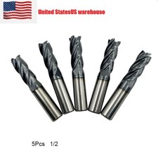 5PCS   1/2 " 4 FLUTE LONG CARBIDE END MILL - TiALN COATED picture