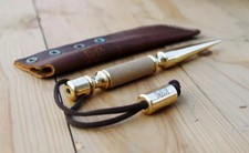 Solid Brass Kubotan Self Defense Keychain, EDC Tactical Tool, Personal Safety Ke picture