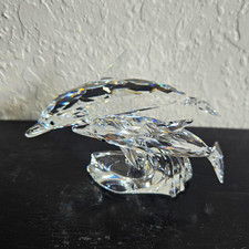 Swarovski Crystal SCS 1990 Lead Me Mother & Child Dolphins Retired Figurine picture