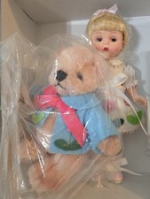 8" Madame Alexander Spring Splendor Doll &  matching Bear. Blonde Bob, blue eyes picture