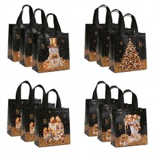 12Pcs Non‑Woven Christmas Gift Bags for Candy Cookie Holiday Giveaways 4 Styles picture