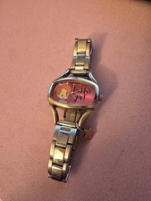 Vintage Daddy’s Girl Character Watch Gold Tone Quartz AS-IS Japan Movement picture