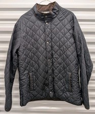 Peter Millar Suffolk Men's Quilted Jacket Black Travel Coat Snap Button Size XL picture