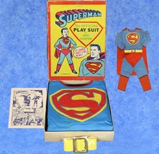 1950s SUPERMAN COSTUME in Golden Age BOX George Reeves Classic Shield COMPLETE! picture
