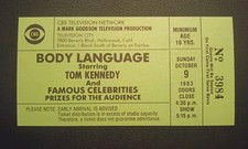 1983 Television Taping Ticket For "Body Language" Game Show - Tom Kennedy  picture