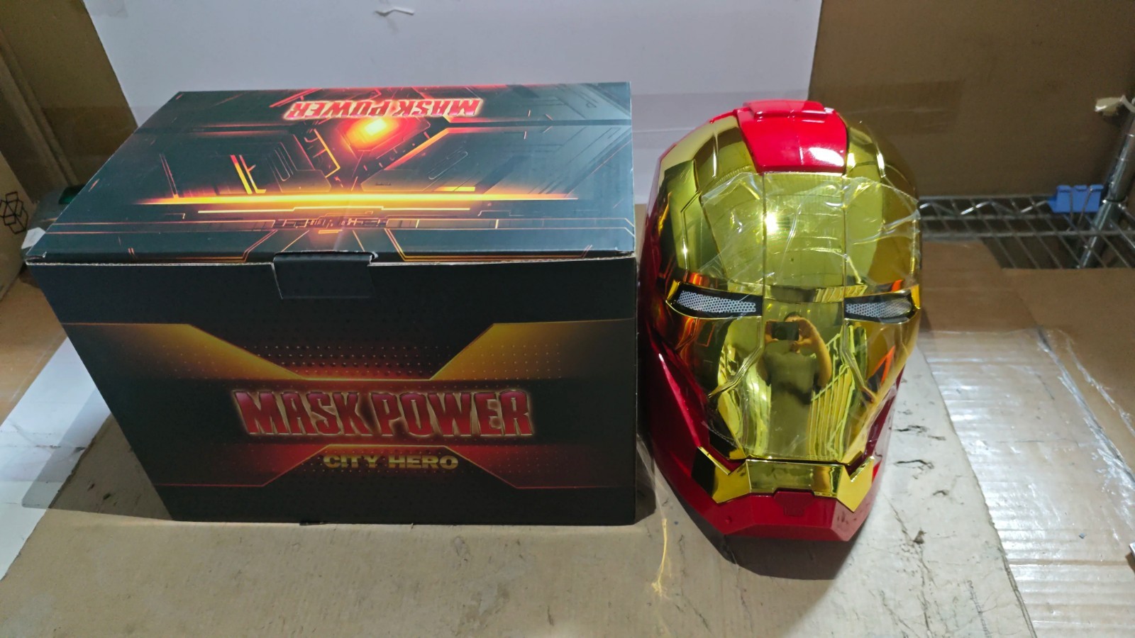 Iron Man Gold MK5 Helmet Electronic Voice Activated Open Close Mask New Iron Man Gold MK5 Helmet Electronic Voice Activated Open Close Mask New