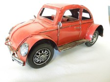 Large Vintage Metal Volkswagen Model 6 Window Distressed 10" Long Rolling Wheels picture