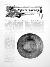 Antique Print The Pedigree Blue-Dash Chargers Decorative PotteryPages 192 picture