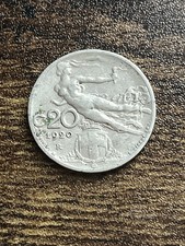 1920 Italy 20 Twenty Centesimi "Flying Nude" Beautiful Rare Actual Coin TB9731* picture