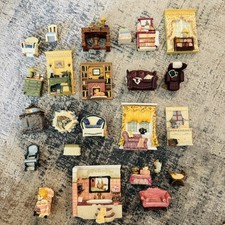 Avon Victorian Memories and Resin Miniature Furniture Collectibles Lot of 23 picture