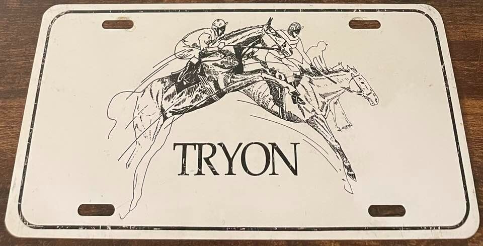 Tryon Steeplechase Booster License Plate Horse Races Racing Riding and Hunt Club Tryon Steeplechase Booster License Plate Horse Races Racing Riding and Hunt Club