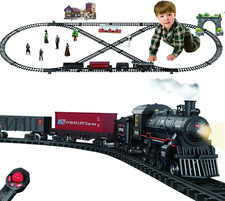 Electric Alloy Train Set for Kids Ages 4-8, Remote Control Metal Christmas Train picture