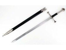 39.5" Medieval Warrior Middle Ages Black Broad Style Sword & Matching Scabbard picture