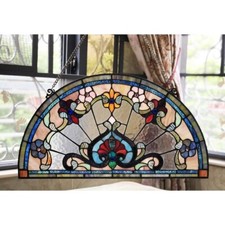 Stained Glass Tiffany Style Hanging Window Panel Tiffany Style Victorian Design picture
