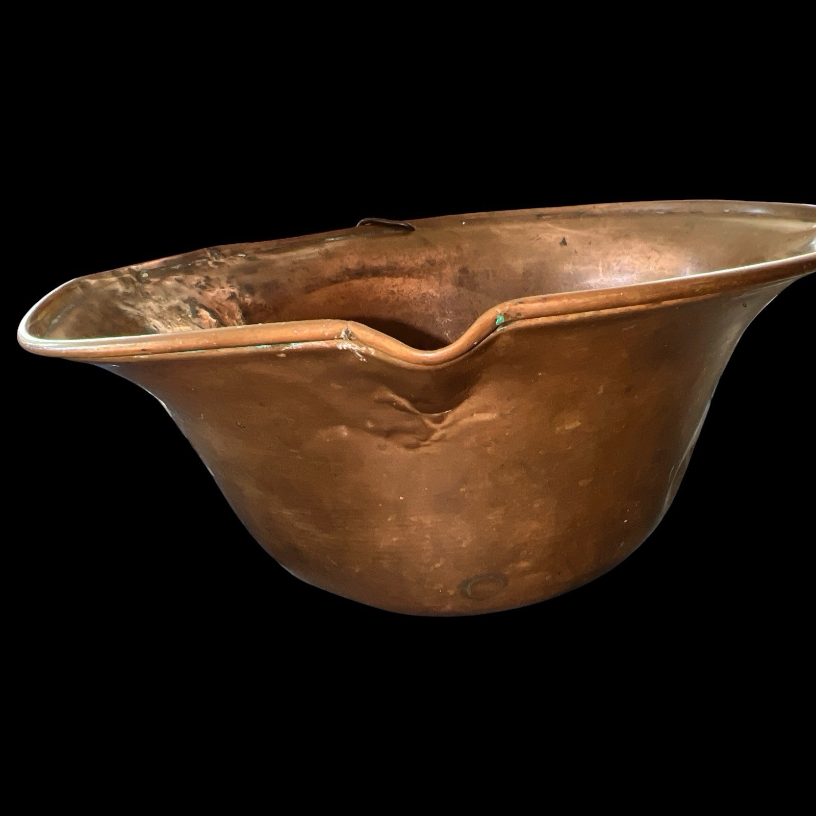 LARGE ANTIQUE Primitive French Hand Hammered COPPER "CONFISERIE" BOWL 1800's