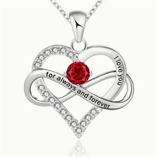 Elegant Birthstone with Heart Pendant Necklace, Jewelry Gift for Women, Teens picture