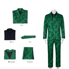 Bat Joker Outfit 1966 Riddler Cosplay Costume Edward Nygma Green Uniform picture