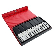WE Games Two-Toned Black & White Double 6 Dominoes with Spinners - Club Size picture