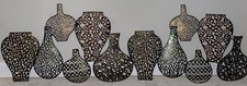 Antique vase Collection Art Piece Set Of 2 , Handcrafted In Italy 1960 picture